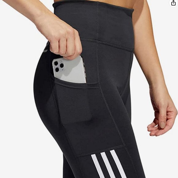 adidas Pants - adidas Womens Lightweight High Rise 3 Stripe Mesh 7/8 Leggings